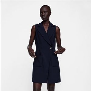 ZARA MAVY WRAP VEST DRESS SMALL